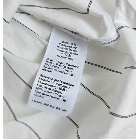 Madewell Shirred Bubble-Sleeve Button Up Shirt Women XXS Stripped White Cotton - Picture 11 of 11